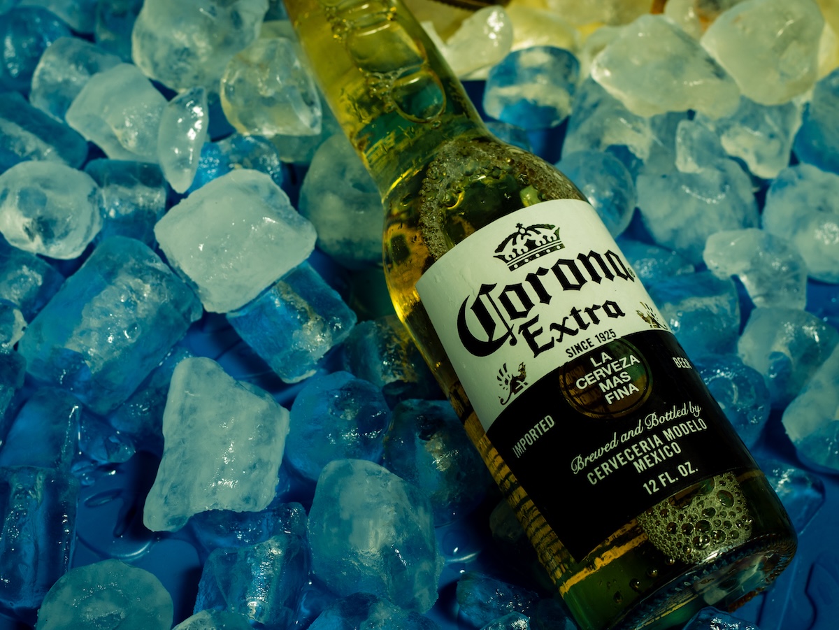 Corona on blue ice
