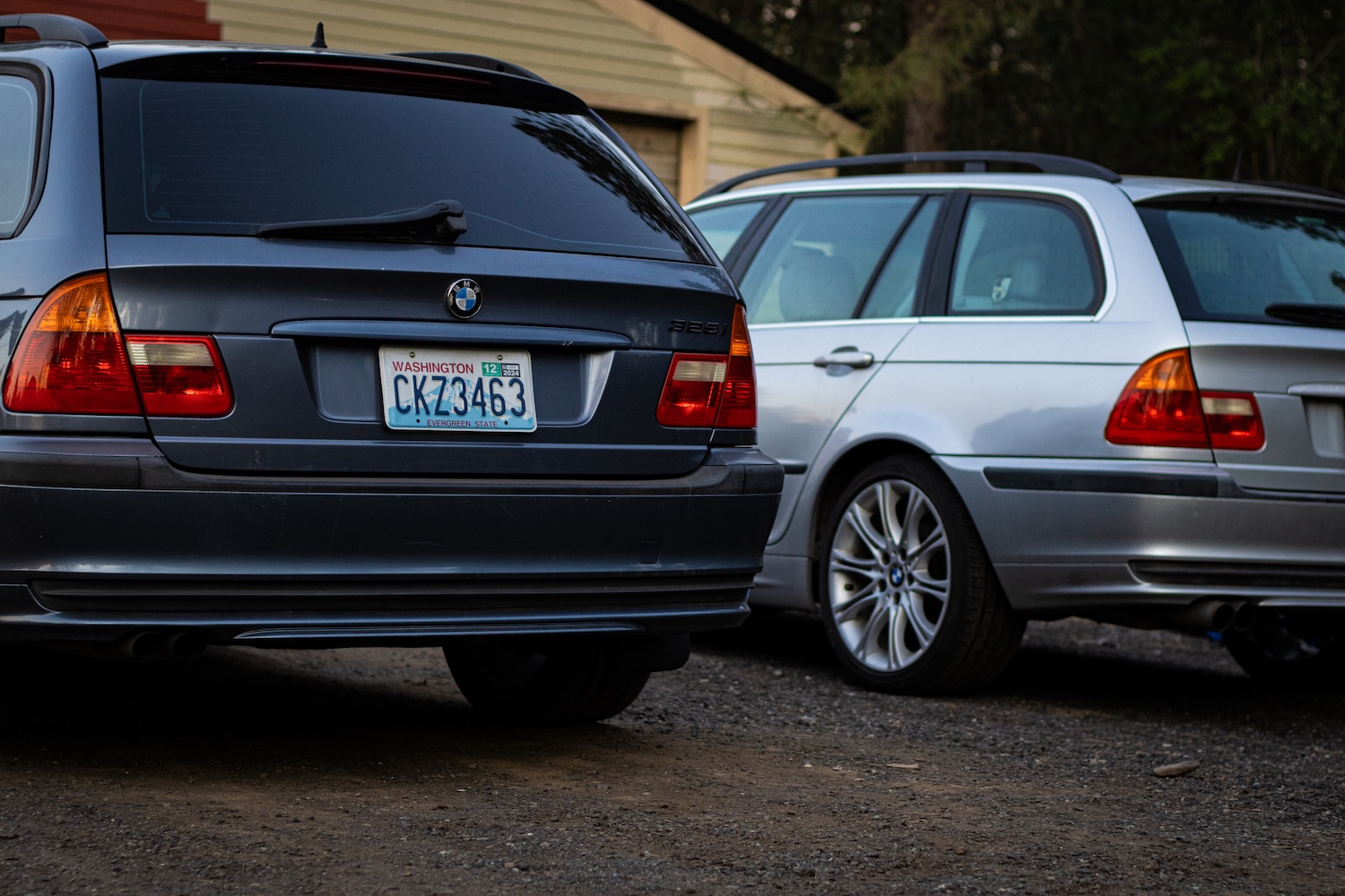 BMW E46 slight side profile shot at evening