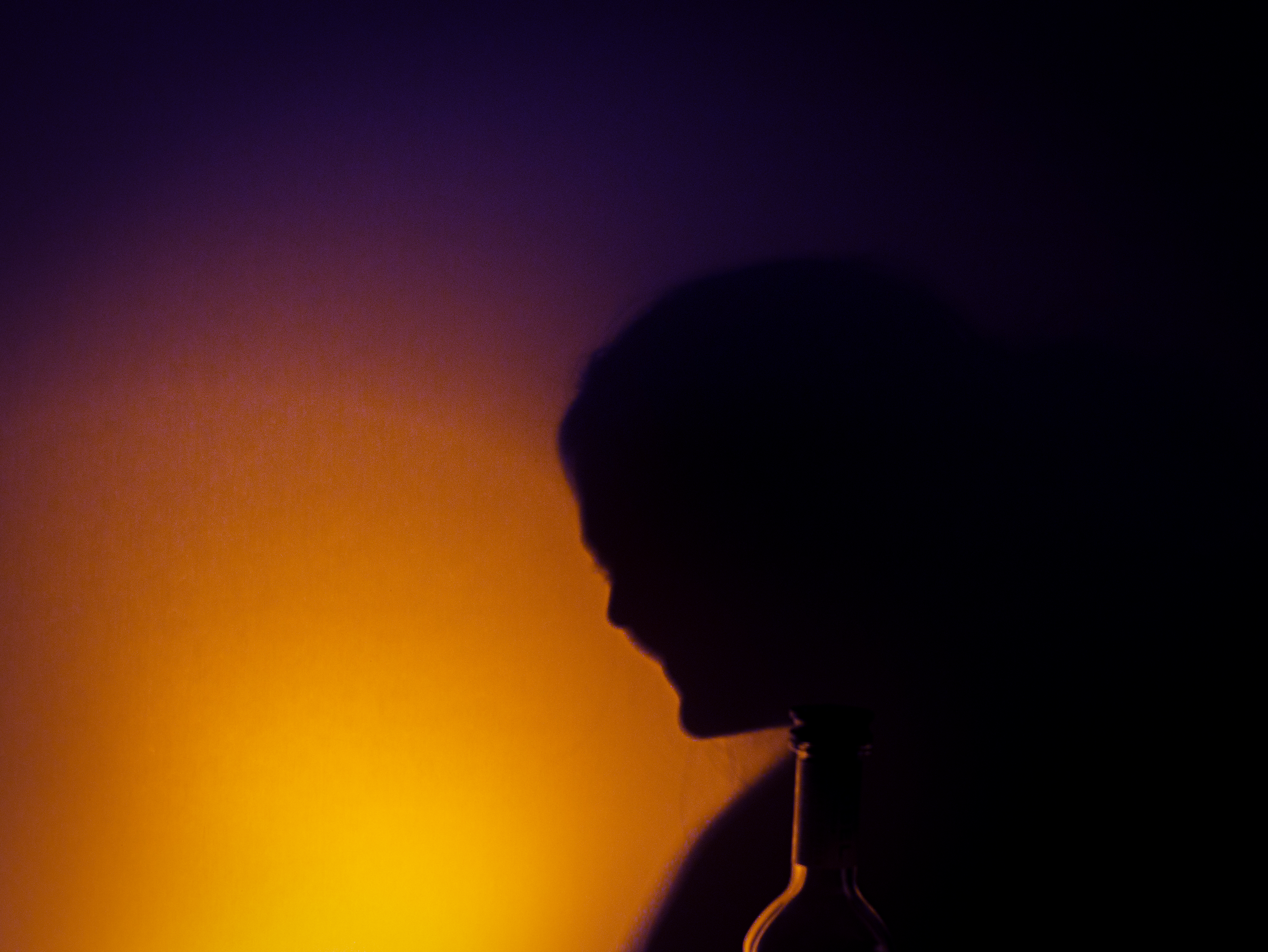 Backlit profile and bottle glow