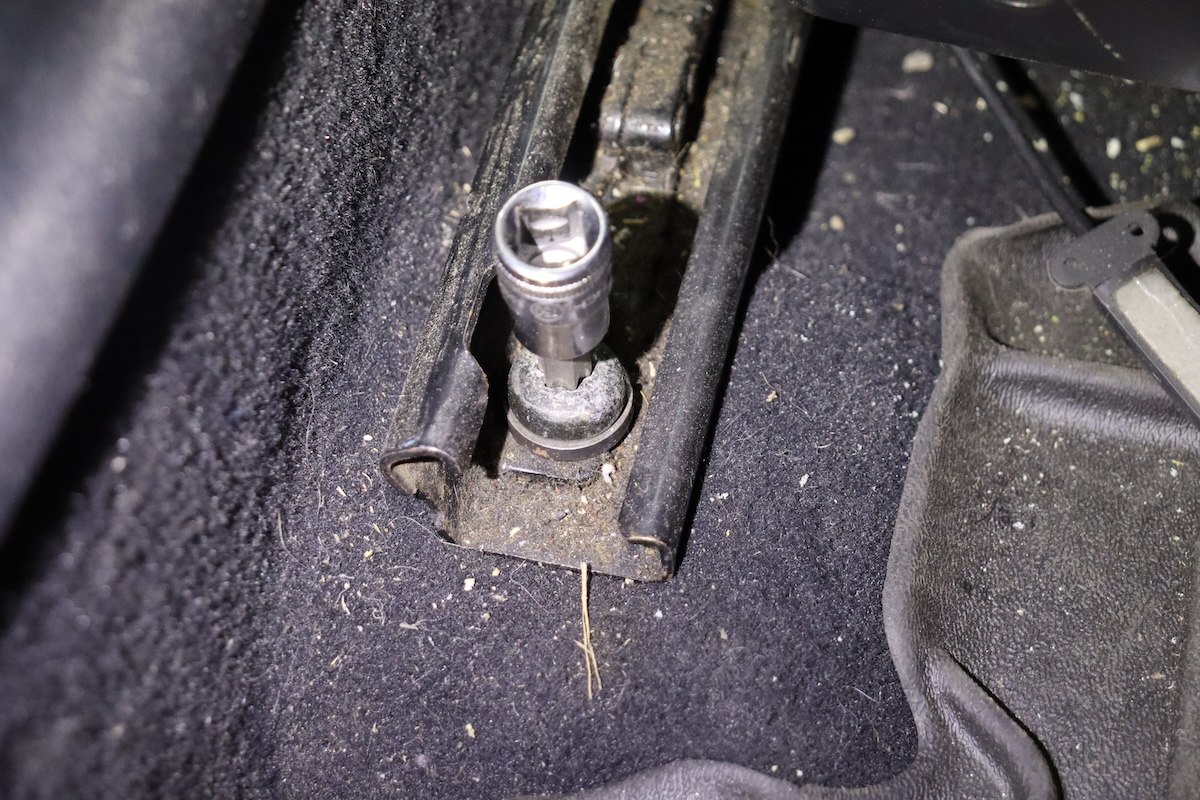 Rear T45 bolt exposed