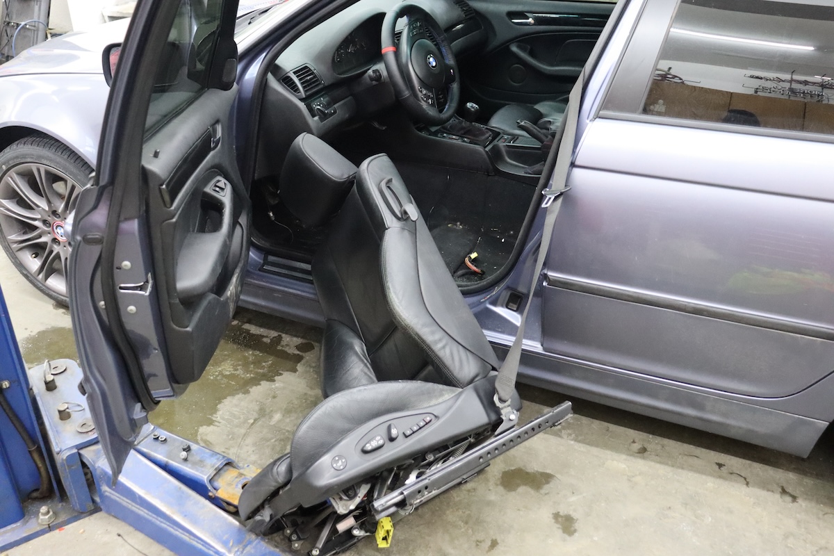 Seat removed from car