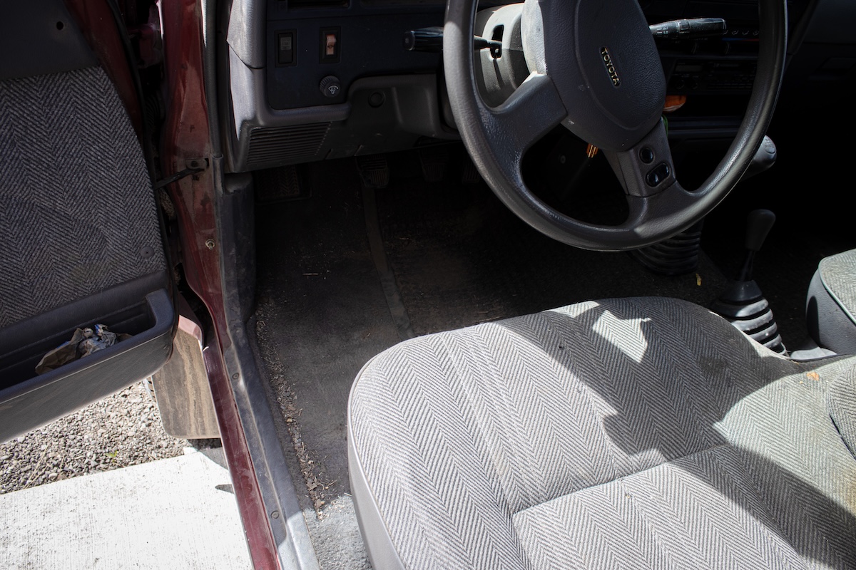 Driver footwell and seat